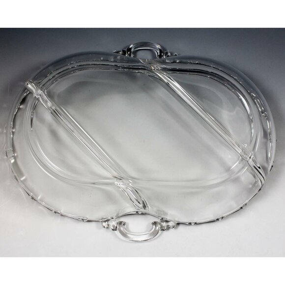 Fostoria Century Pressed  Glass 11" 3-Part Oval Relish Dish Clear Pattern #2630 - Picture 3 of 5